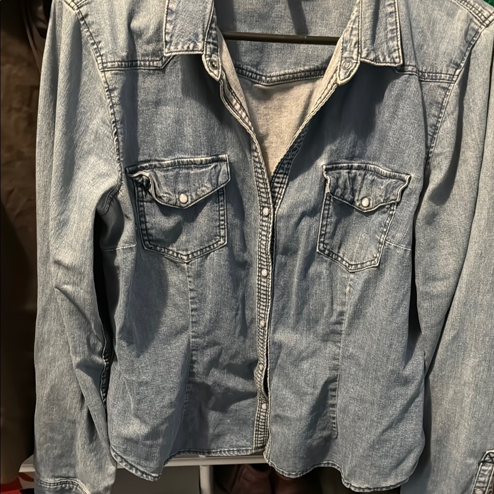 Divided Blue Button Down Shirt - Picture 4 of 5